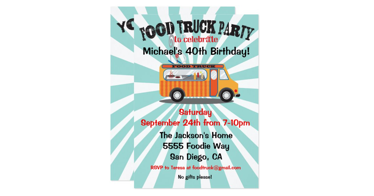 Food Truck Party Ideas
 Food Truck Party Invitations