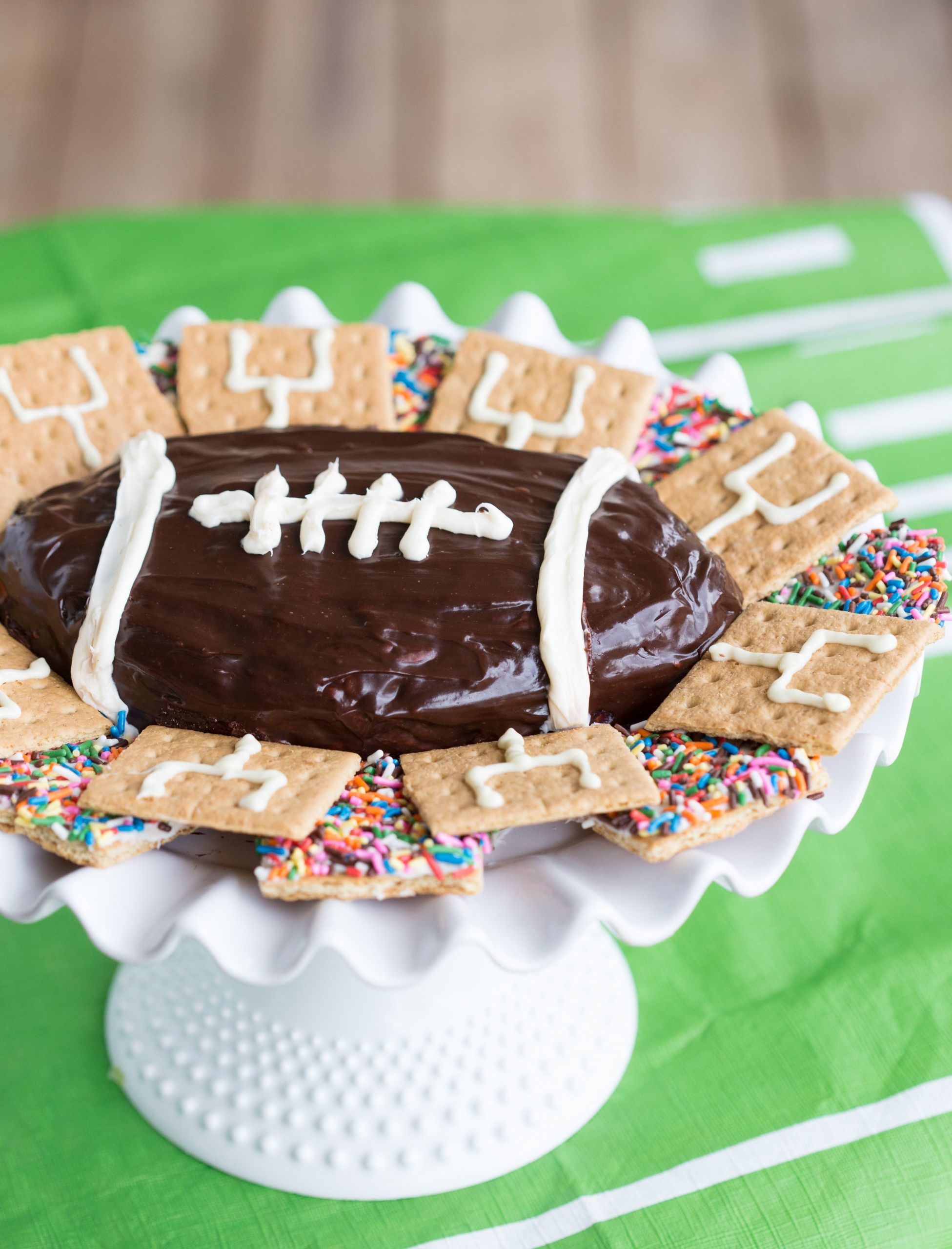 Football Desserts Recipes
 Football S mores Snickers Brownie Batter Dip Chelsea s