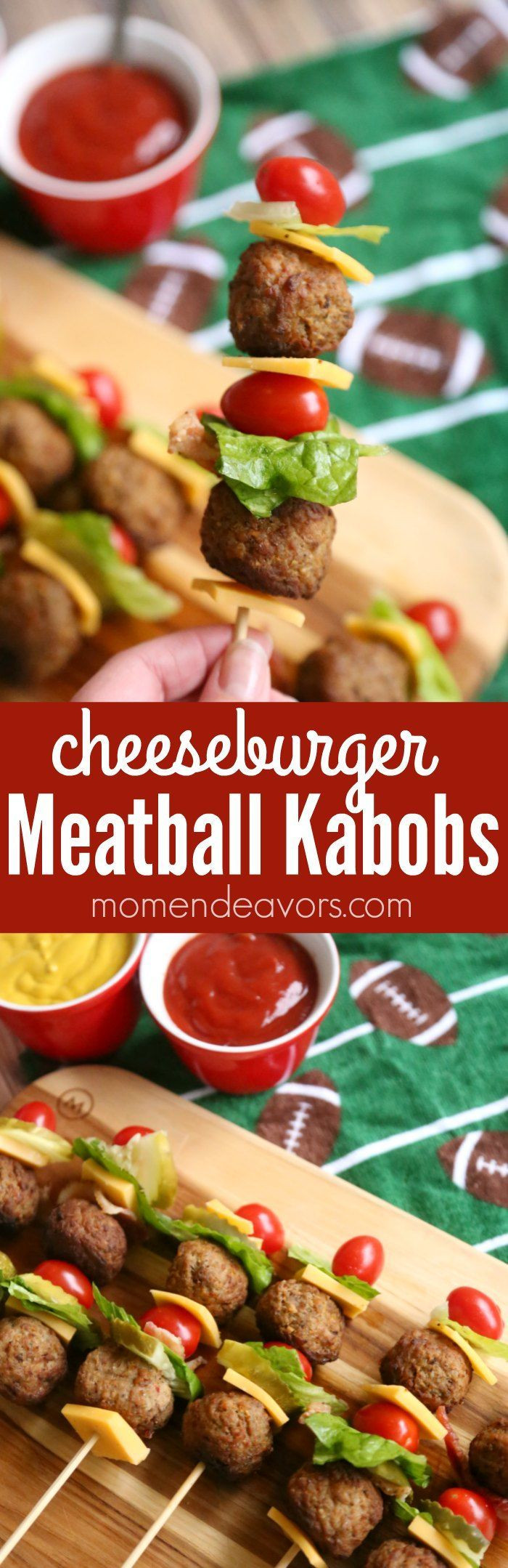 Football Dinners Recipes
 Cheeseburger Meatball Kabobs a fun party appetizer easy