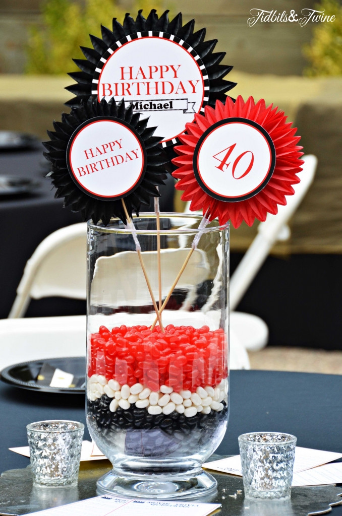 Forty Birthday Decorations
 A Star Studded 40th Birthday Party TIDBITS&TWINE