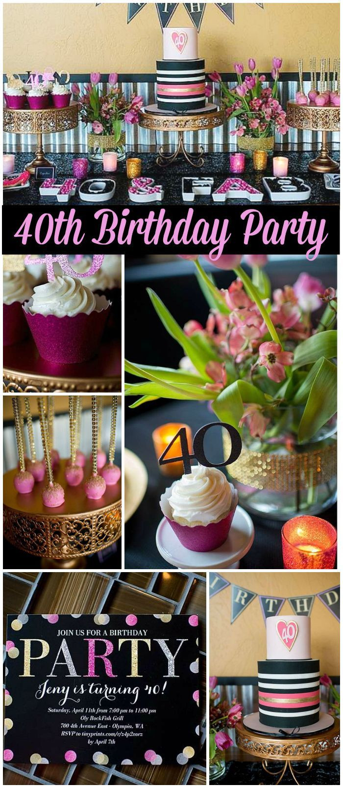 Forty Birthday Decorations
 Check out this glamorous 40th birthday party with stylish