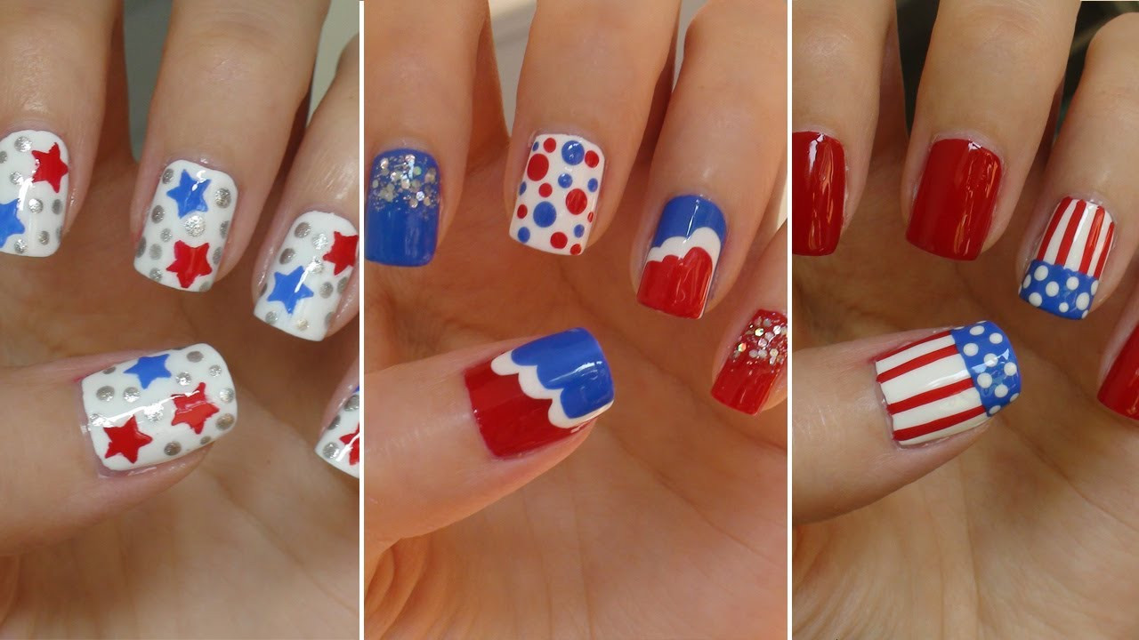 Fourth Of July Nail Ideas
 Fourth of July Nails ☆ Three Easy Designs