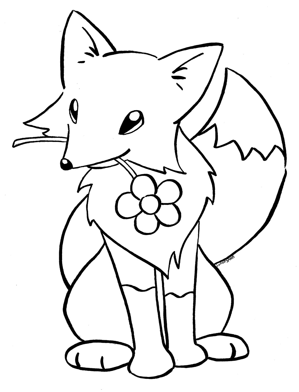 Fox Coloring Pages For Kids
 Coloring Pages Cute and Easy Coloring Pages Free and