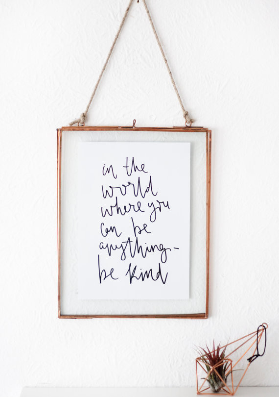 Framed Inspirational Quotes
 Hand Lettered Print A5 Inspirational Quote Calligraphy Script