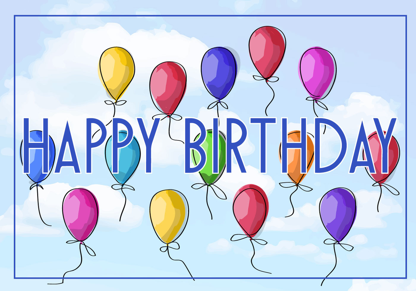 Free Birthday E-card
 Free Vector Illustration of a Happy Birthday Greeting Card