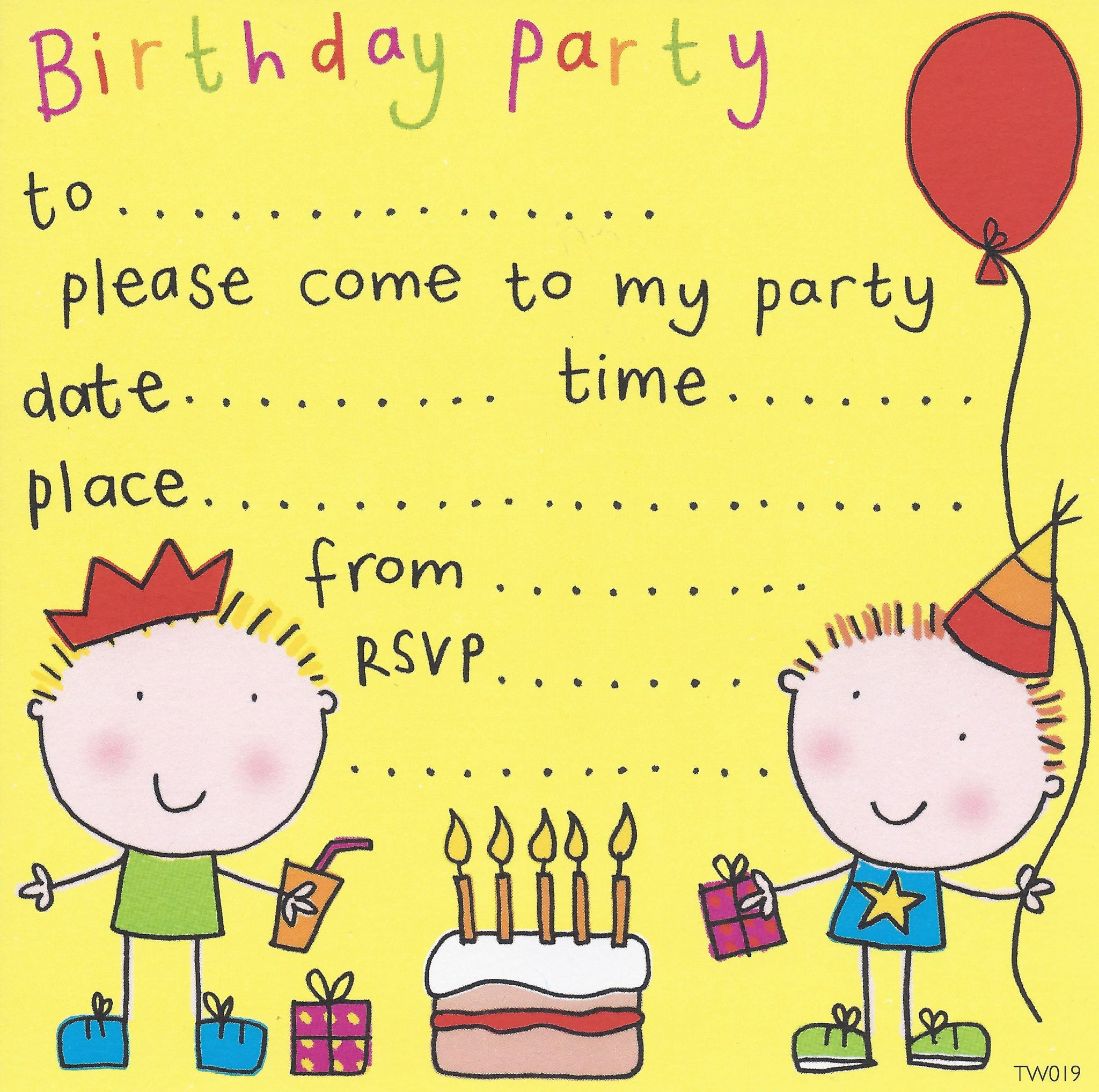 Free Birthday Invitation
 FREE Birthday Party Invites for Kids – Bagvania