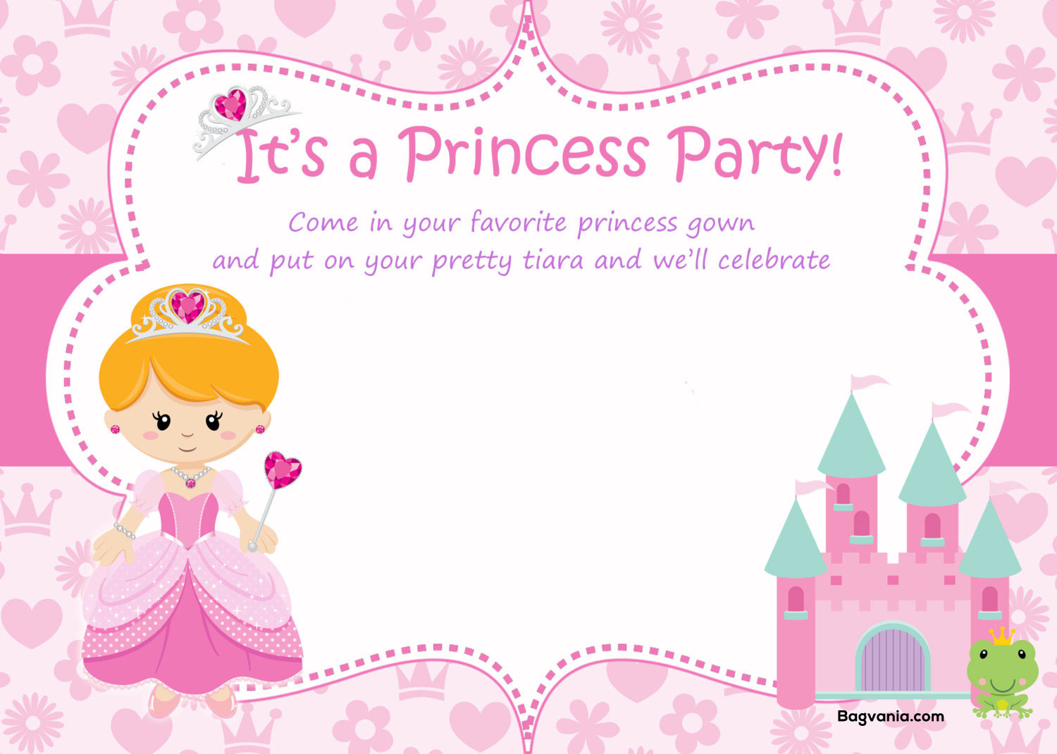 Free Birthday Invitation
 FREE Princess Birthday Invitations – Bagvania