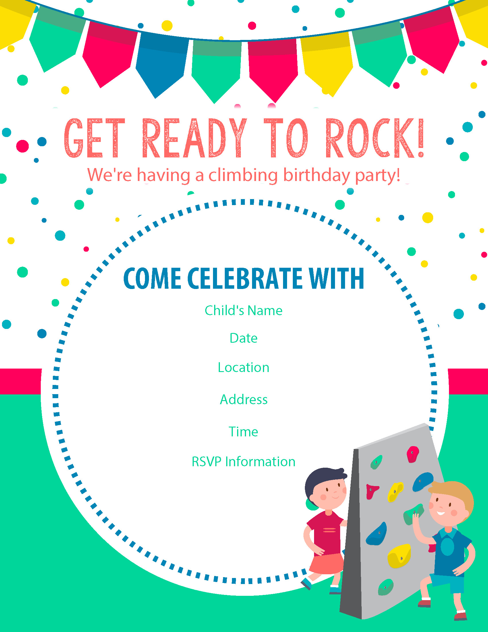 Free Birthday Invitation
 Happy Birthday Free Rock Climbing Birthday Party Invitations