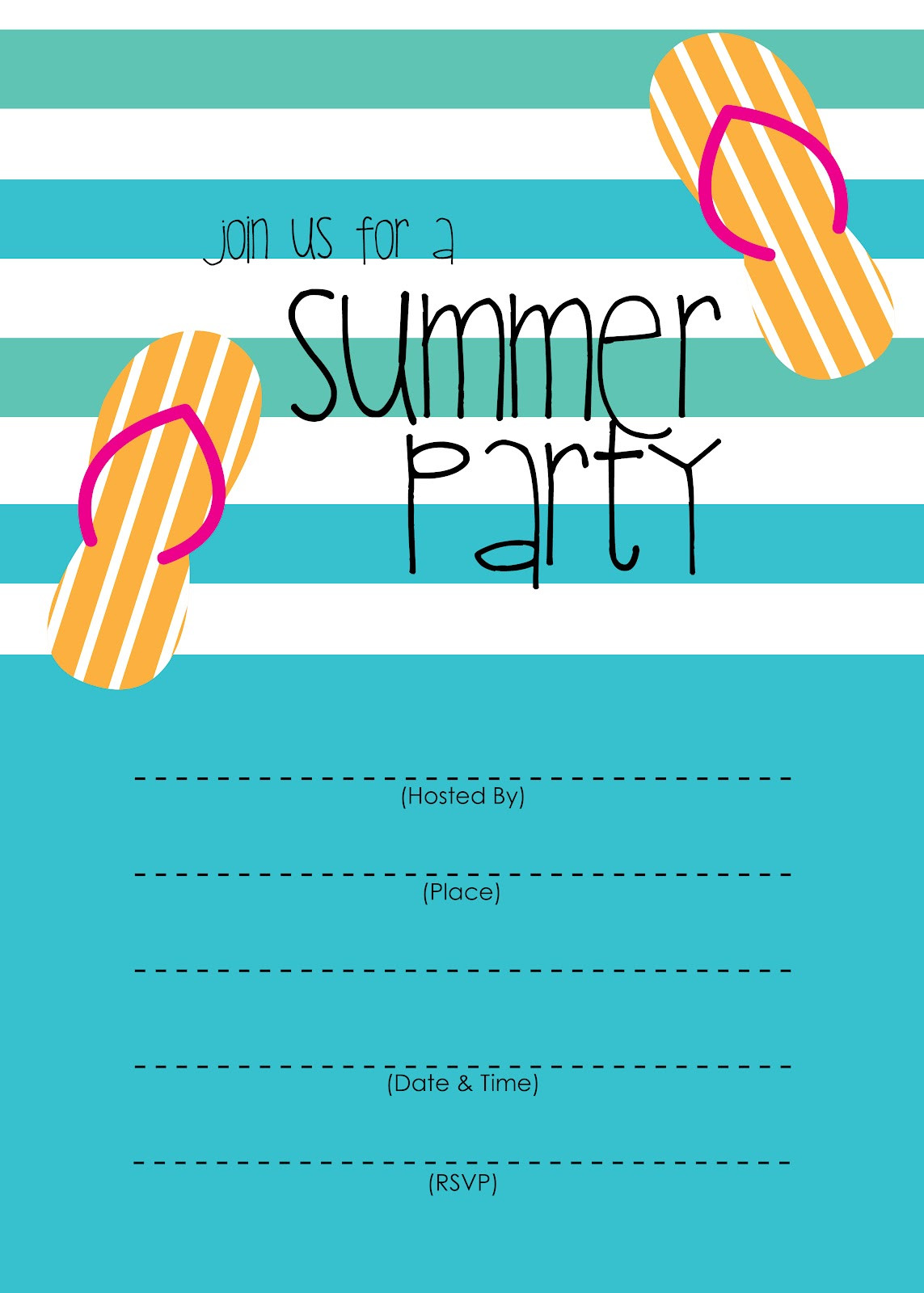 Free Birthday Invitation
 McKissick Creations Summer Party Invitation Free Printable