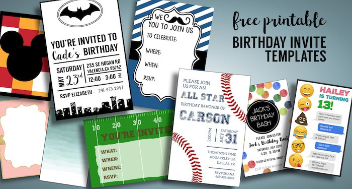 Free Birthday Invitation
 Birthday Invitations Free Printable Templates Paper