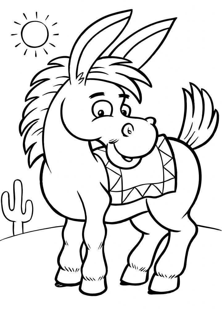 Free Coloring For Kids
 Free Printable Donkey Coloring Pages For Kids