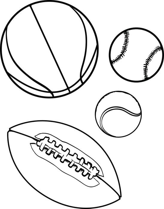 Free Coloring Pages For Boys Sports
 Sports Balls Drawing at GetDrawings