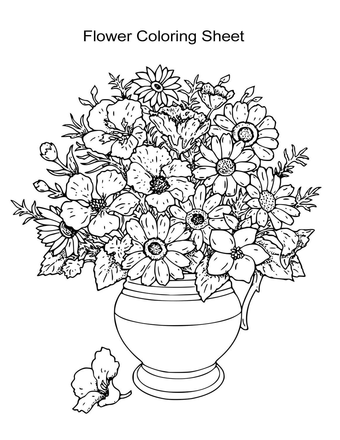 Free Coloring Pages For Girls Flowers
 10 Flower Coloring Sheets for Girls and Boys ALL ESL