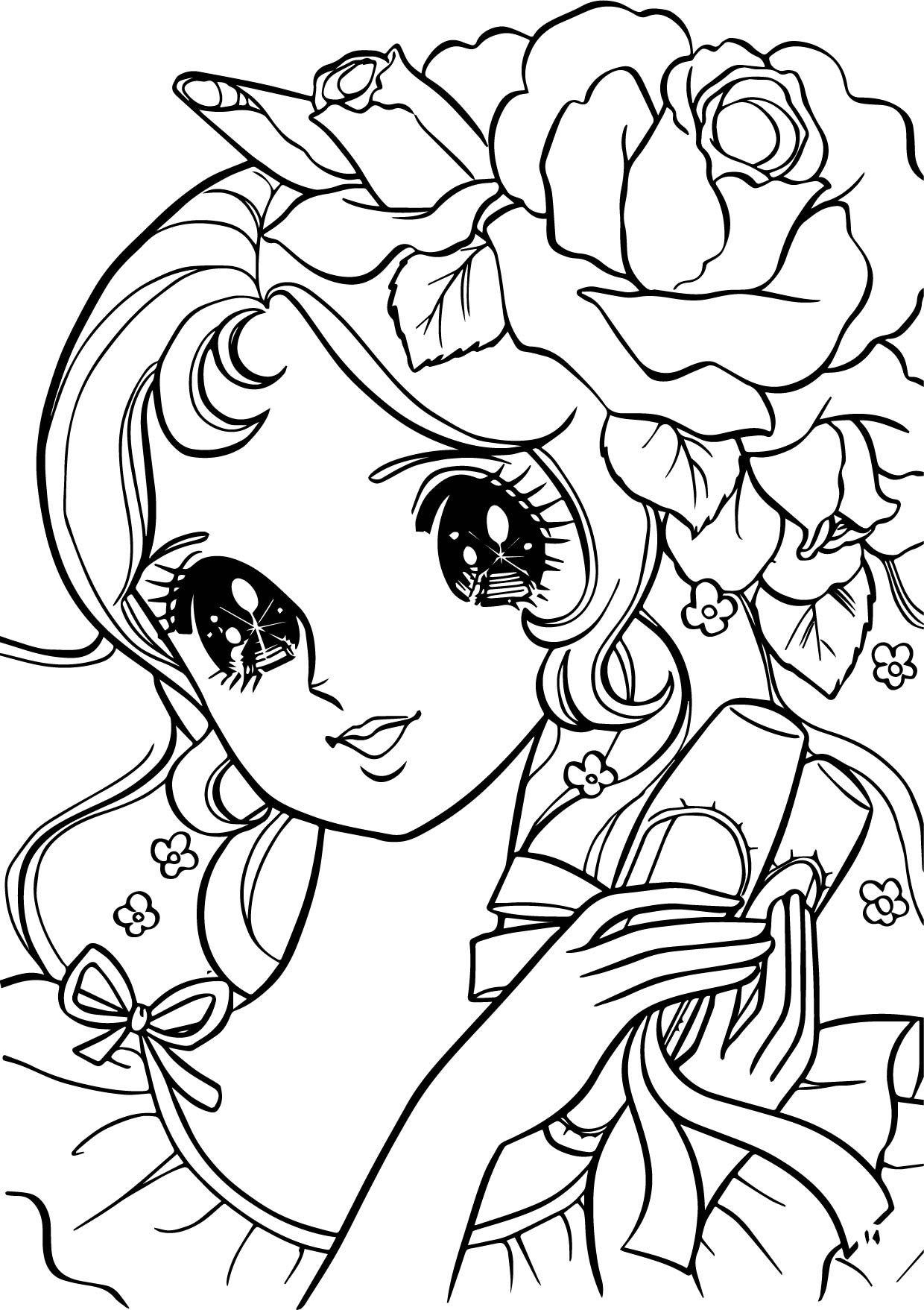 Free Coloring Pages For Girls Flowers
 Aeromachia Girl Flower Hair Coloring Pages