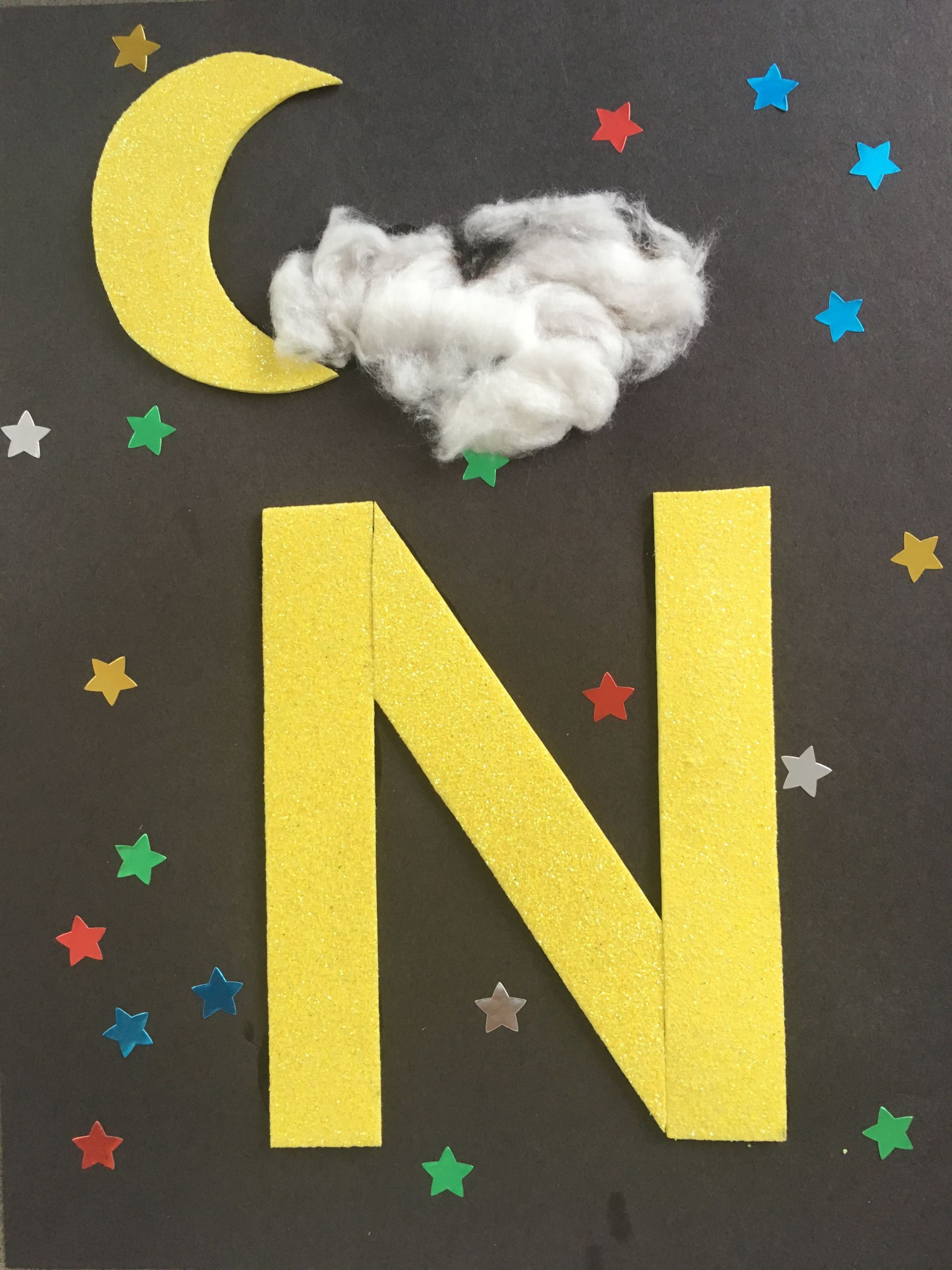 Free Crafts For Preschoolers
 Letter craft for preschool N is for Night