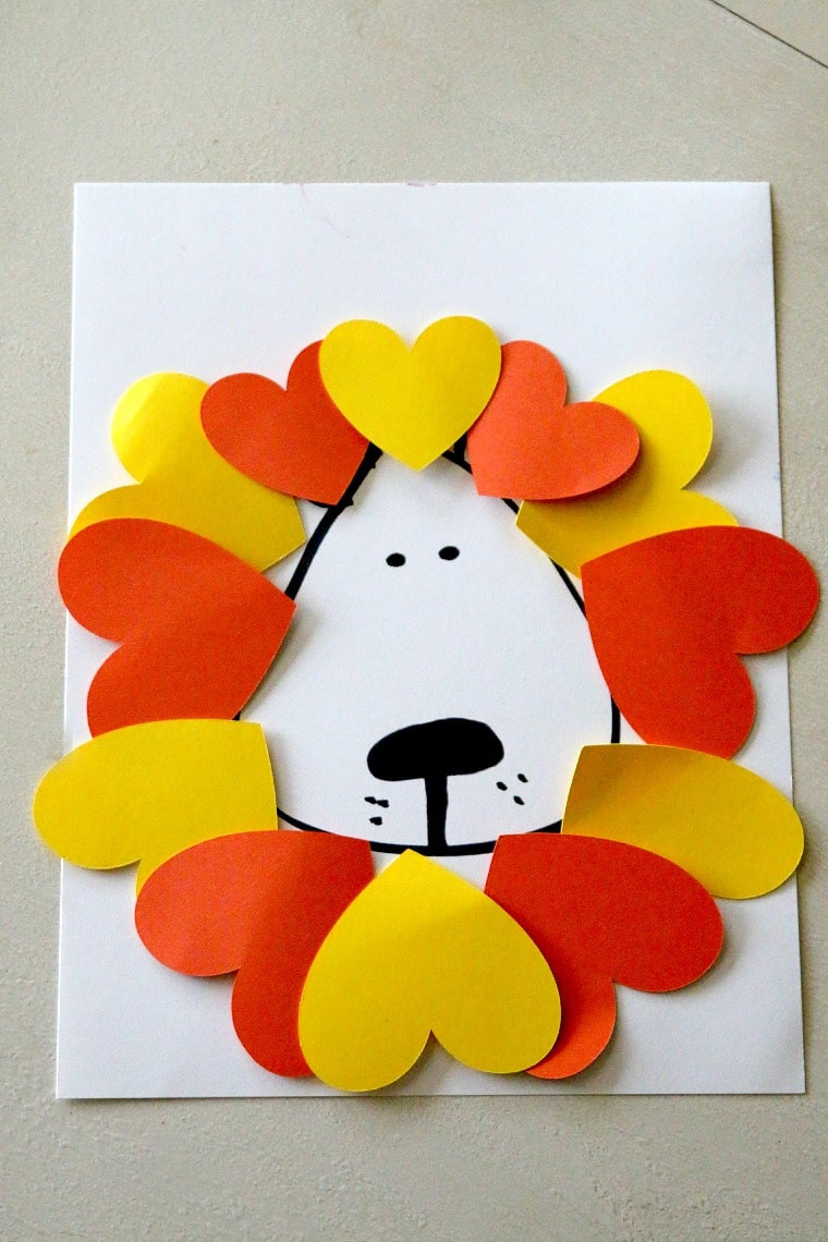 Free Crafts For Preschoolers
 Heart of a Lion Valentines Day Project