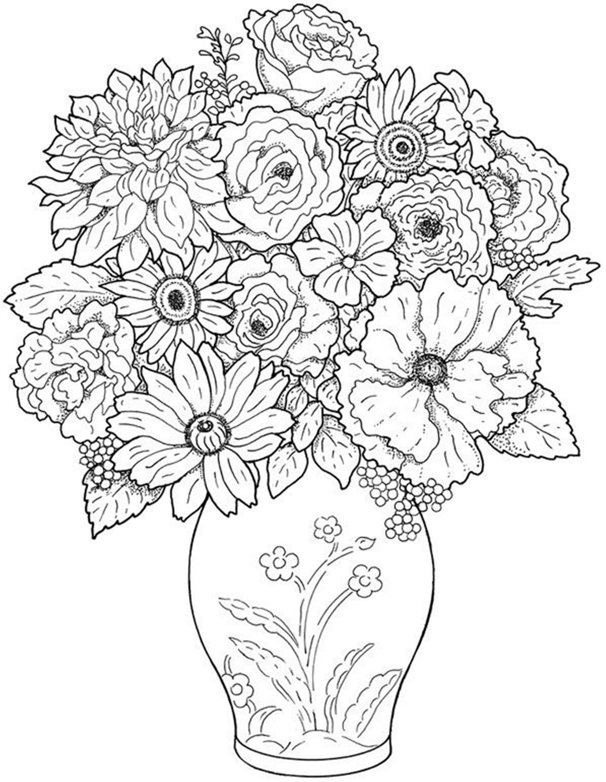 Free Flower Coloring Pages For Kids
 Free Printable Flower Coloring Pages For Kids Best