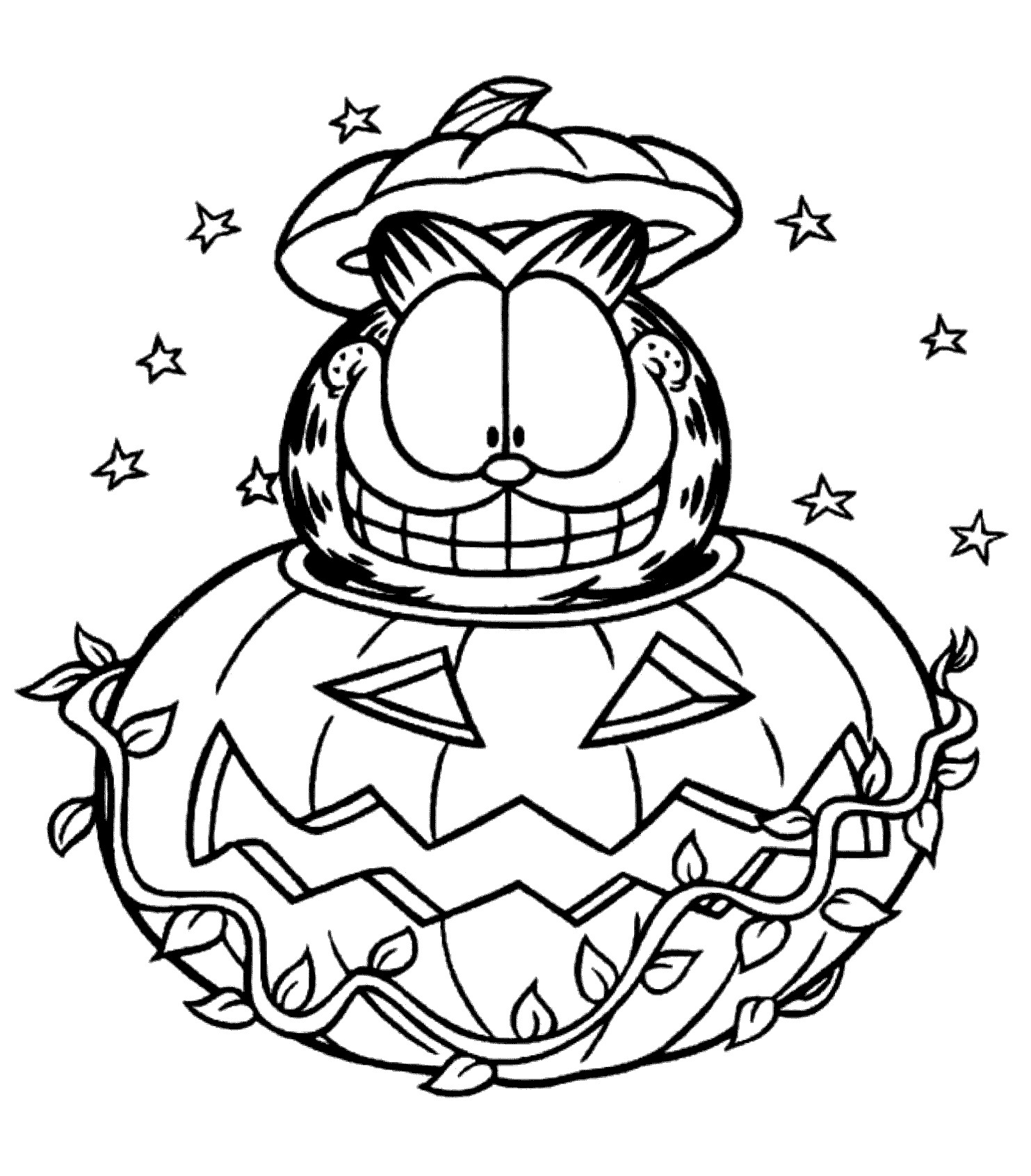 Free Halloween Coloring Pages For Toddlers
 Garfield Halloween coloring pages for kids printable free