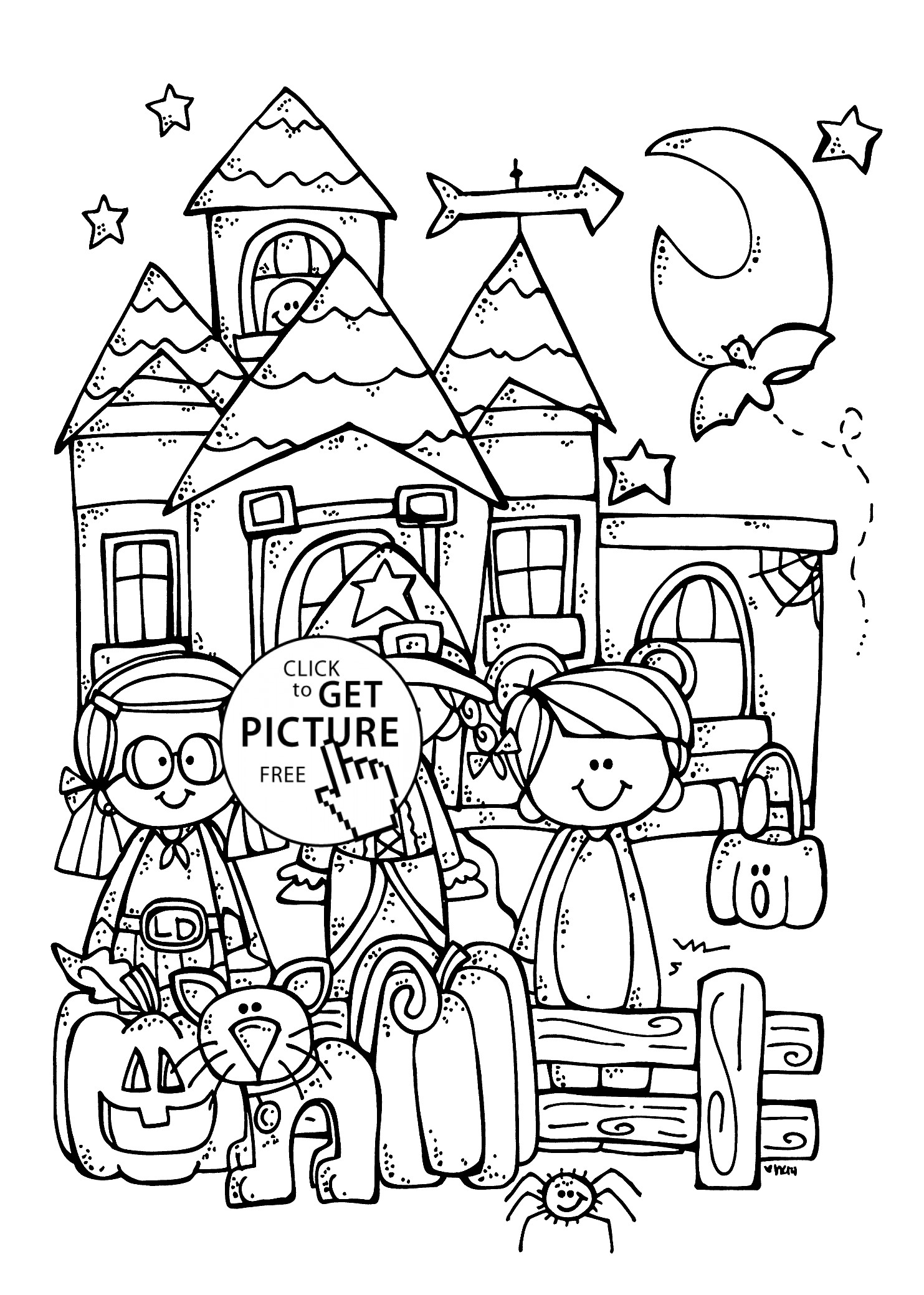 Free Halloween Coloring Pages For Toddlers
 Funny kids and Halloween coloring page for kids printable