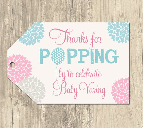 Free Printable Baby Shower Gift Tags
 Ready to Pop Balloon Baby Shower Favor Tags by PartyPopInvites