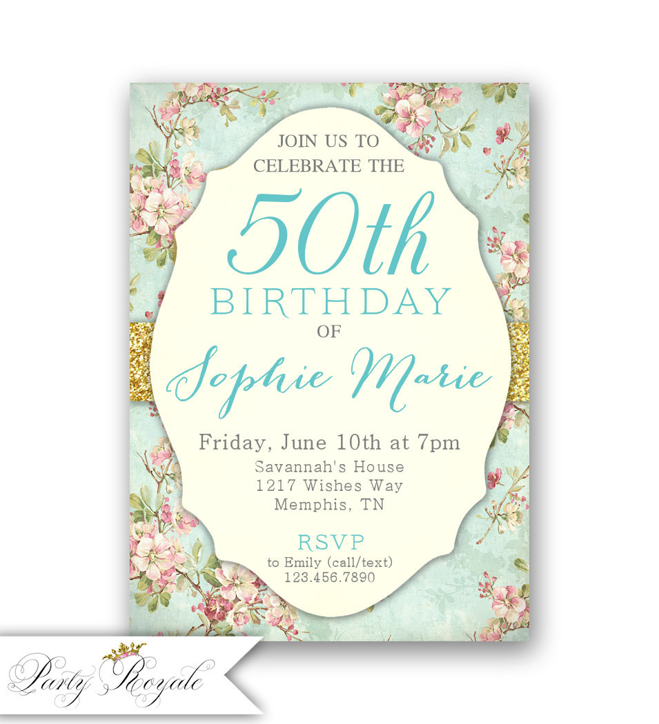 Free Printable Birthday Cards For Adults
 Women s 50th Birthday Invitations Printable Adult