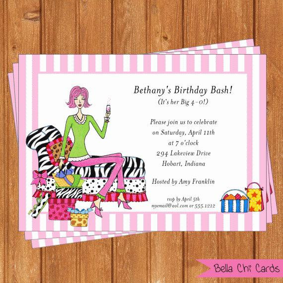Free Printable Birthday Cards For Adults
 40th Birthday Girl Invitation Adult Birthday