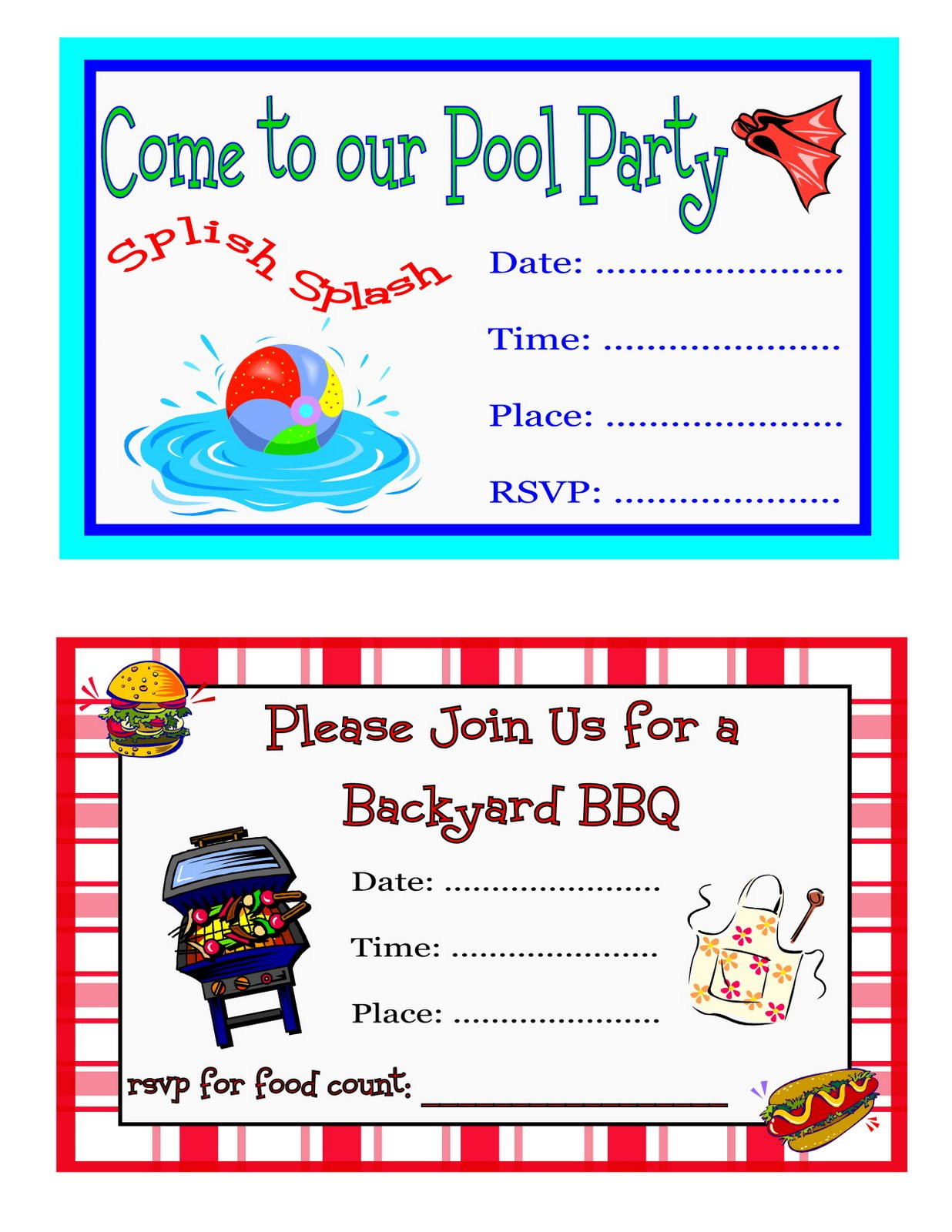 Free Printable Birthday Invitations
 free printable party invitations