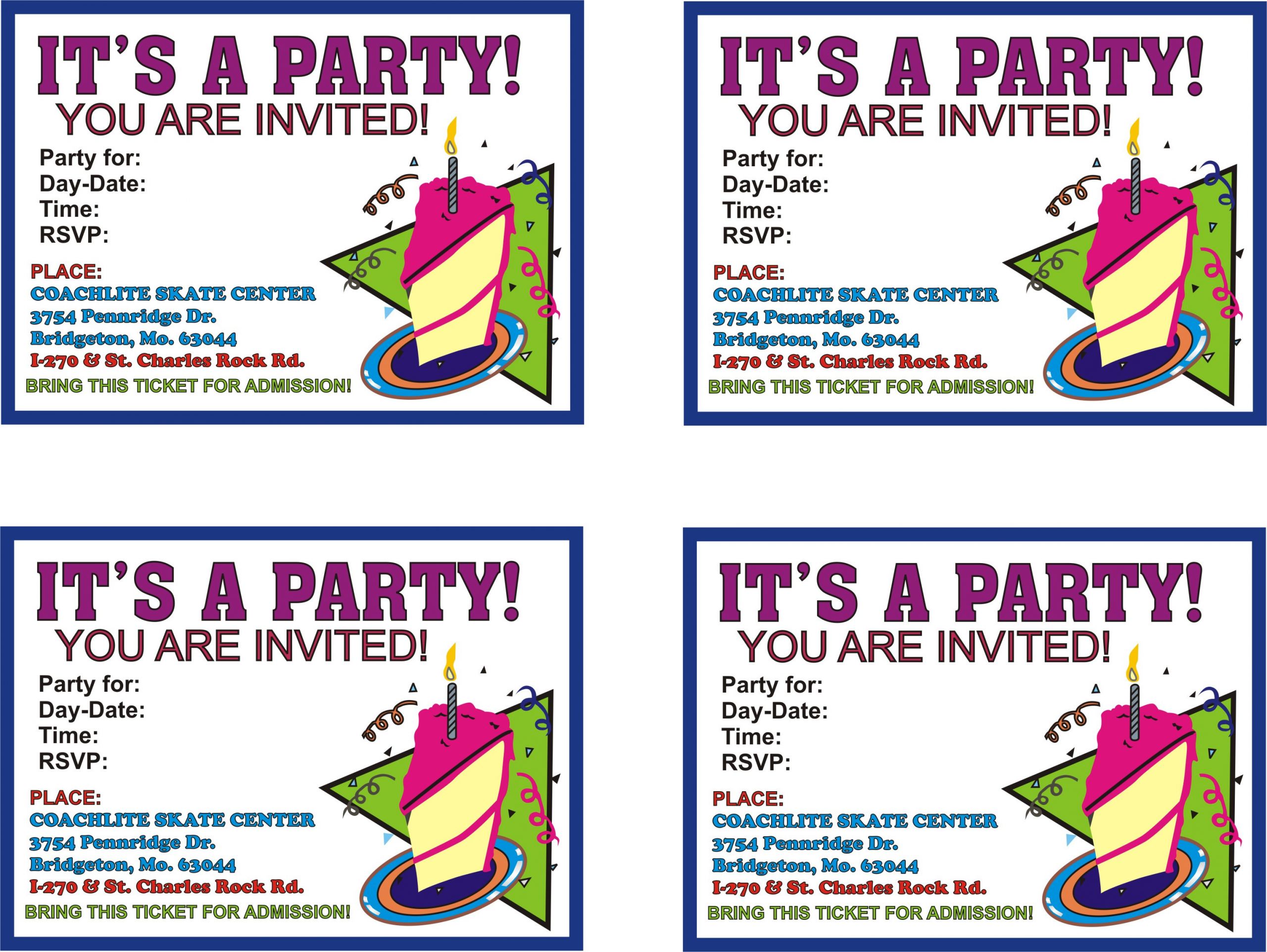Free Printable Birthday Invitations
 Birthday Parties