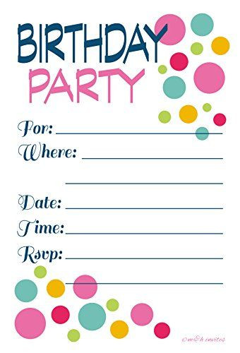 Free Printable Birthday Invitations
 Pinterest