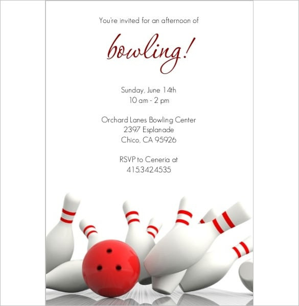 Free Printable Bowling Birthday Party Invitations
 Bowling Invitation Templates