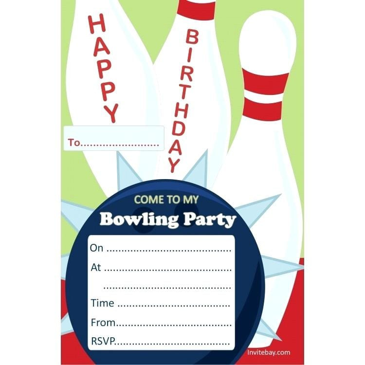 Free Printable Bowling Birthday Party Invitations
 Bowling Party Invitation Templates Free