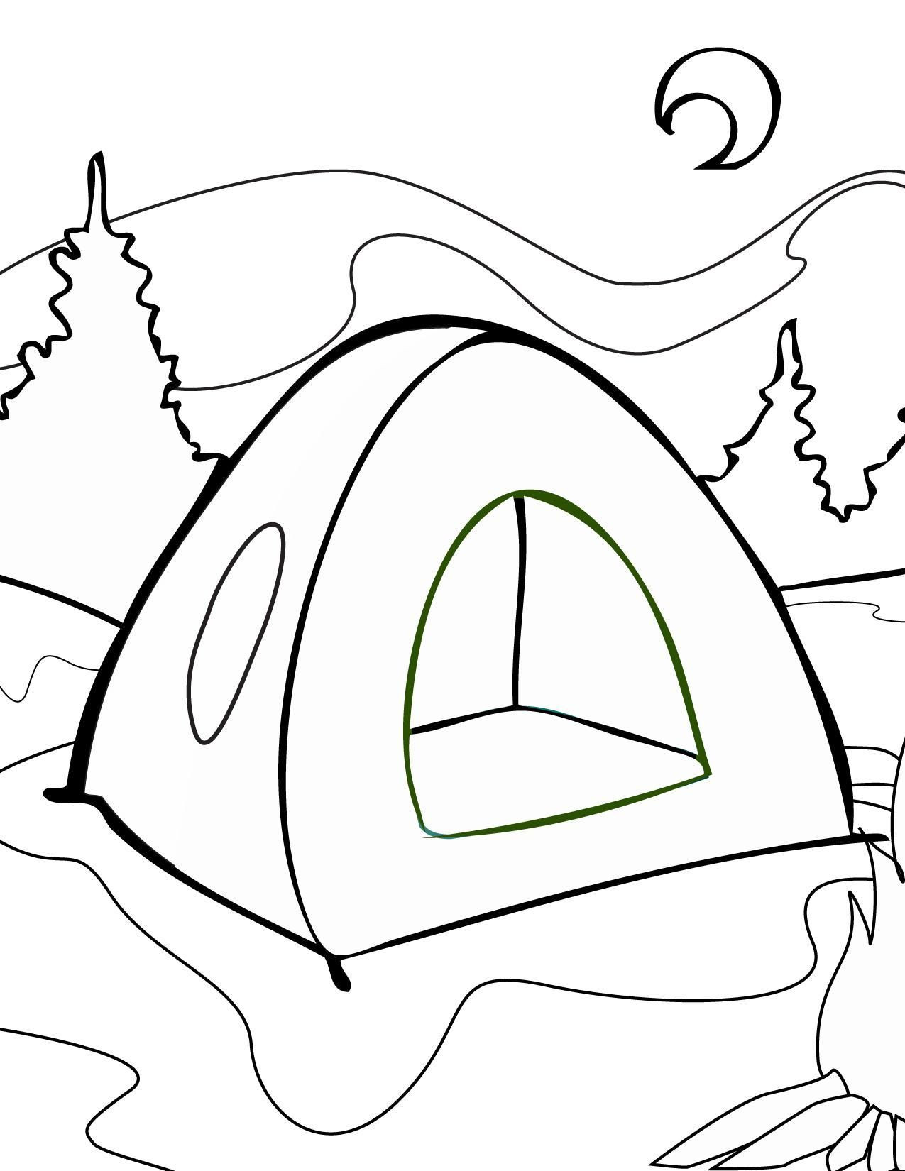Free Printable Camping Coloring Pages
 Camping Tent Drawing at GetDrawings