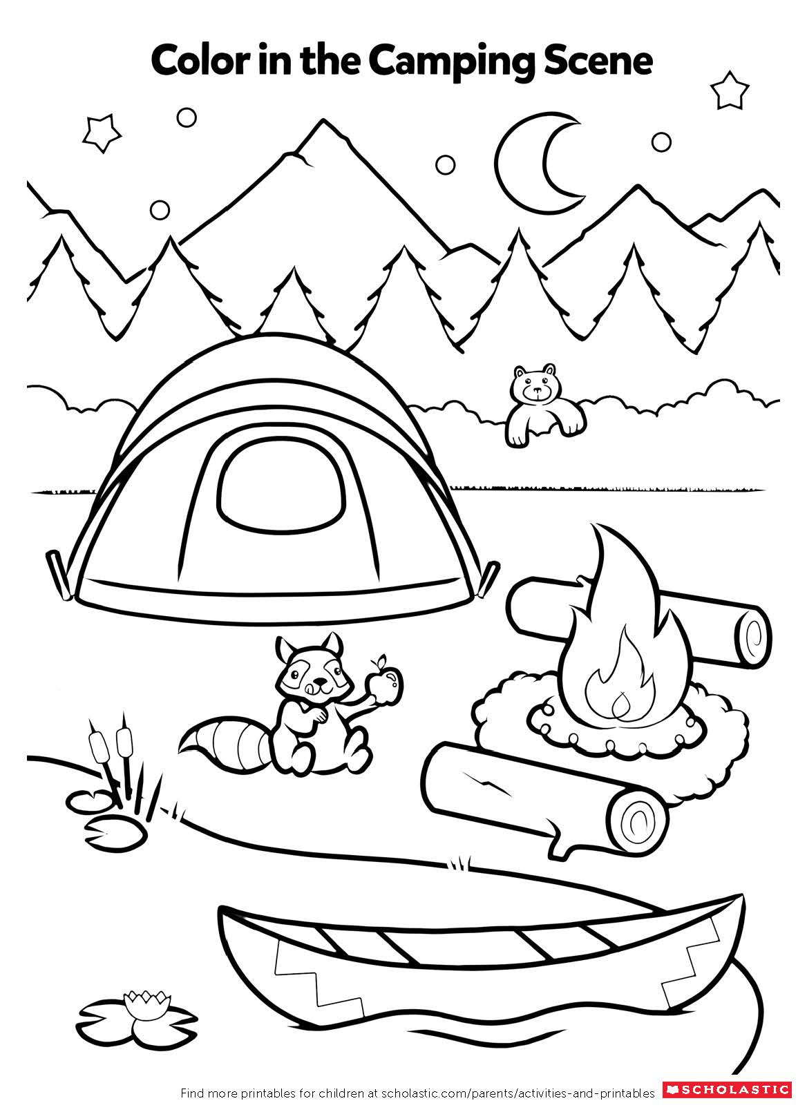 Free Printable Camping Coloring Pages
 Campfire Coloring Activity