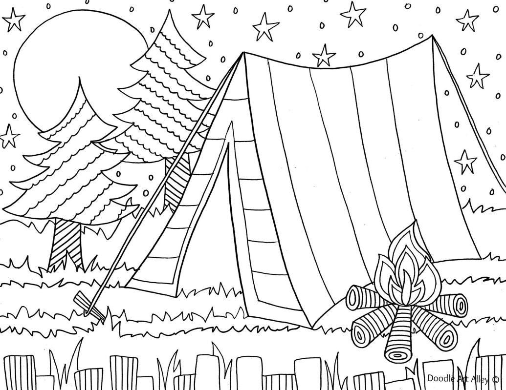 Free Printable Camping Coloring Pages
 camping coloring page for the kids