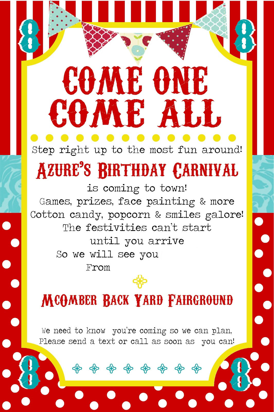 Free Printable Carnival Birthday Invitations
 Free Printable Carnival Party Invitation Template