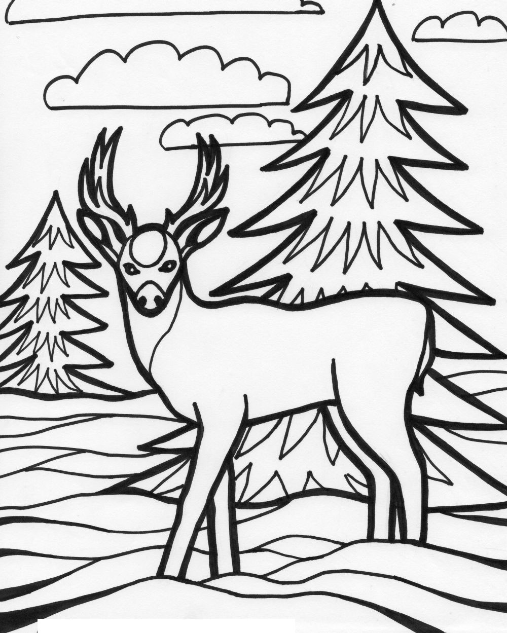 Free Printable Coloring Book
 For Education New Animal Deer Coloring Pages