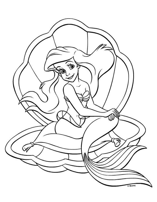 Free Printable Mermaid Coloring Pages
 Litle Mermaid princess Coloring Pages