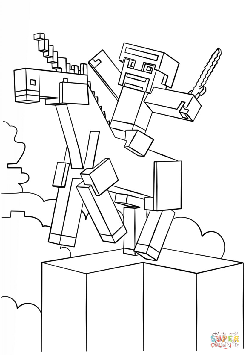 Free Printable Minecraft Coloring Pages
 Minecraft Unicorn coloring page