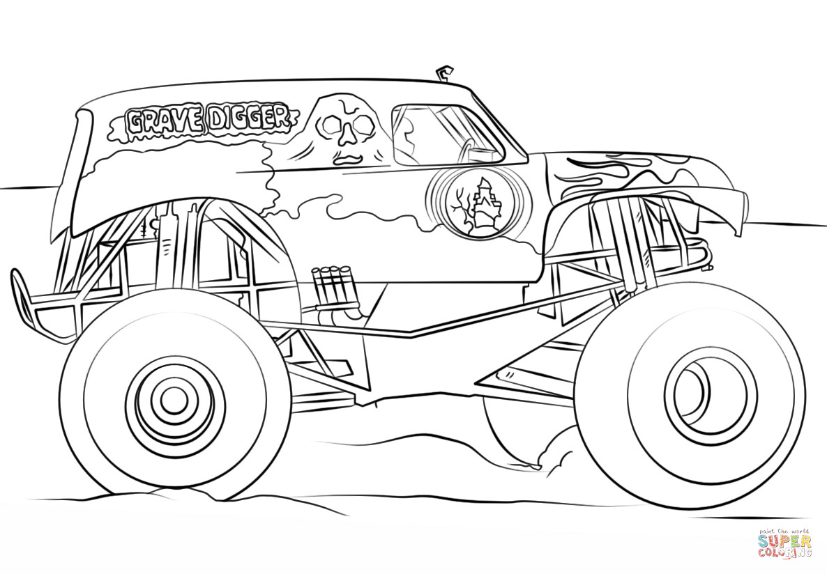 Free Printable Monster Truck Coloring Pages
 Grave Digger Monster Truck coloring page