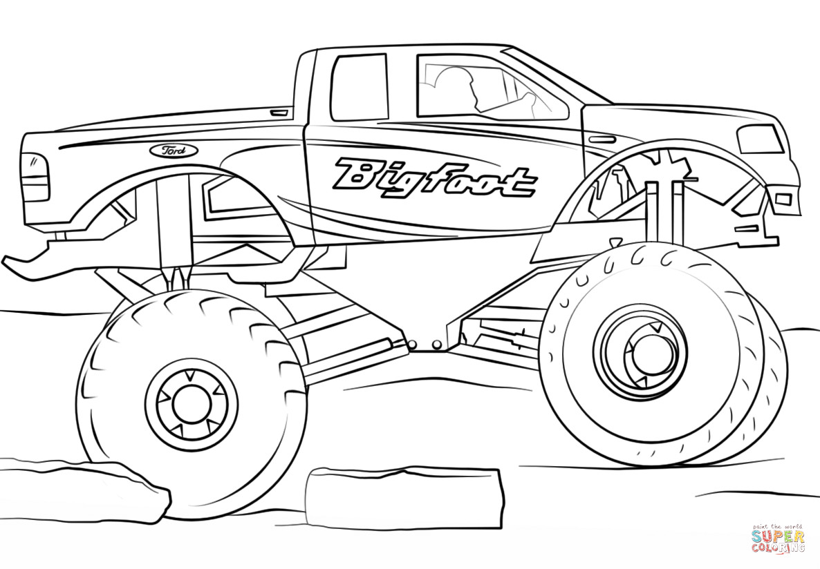 Free Printable Monster Truck Coloring Pages
 Bigfoot Monster Truck coloring page