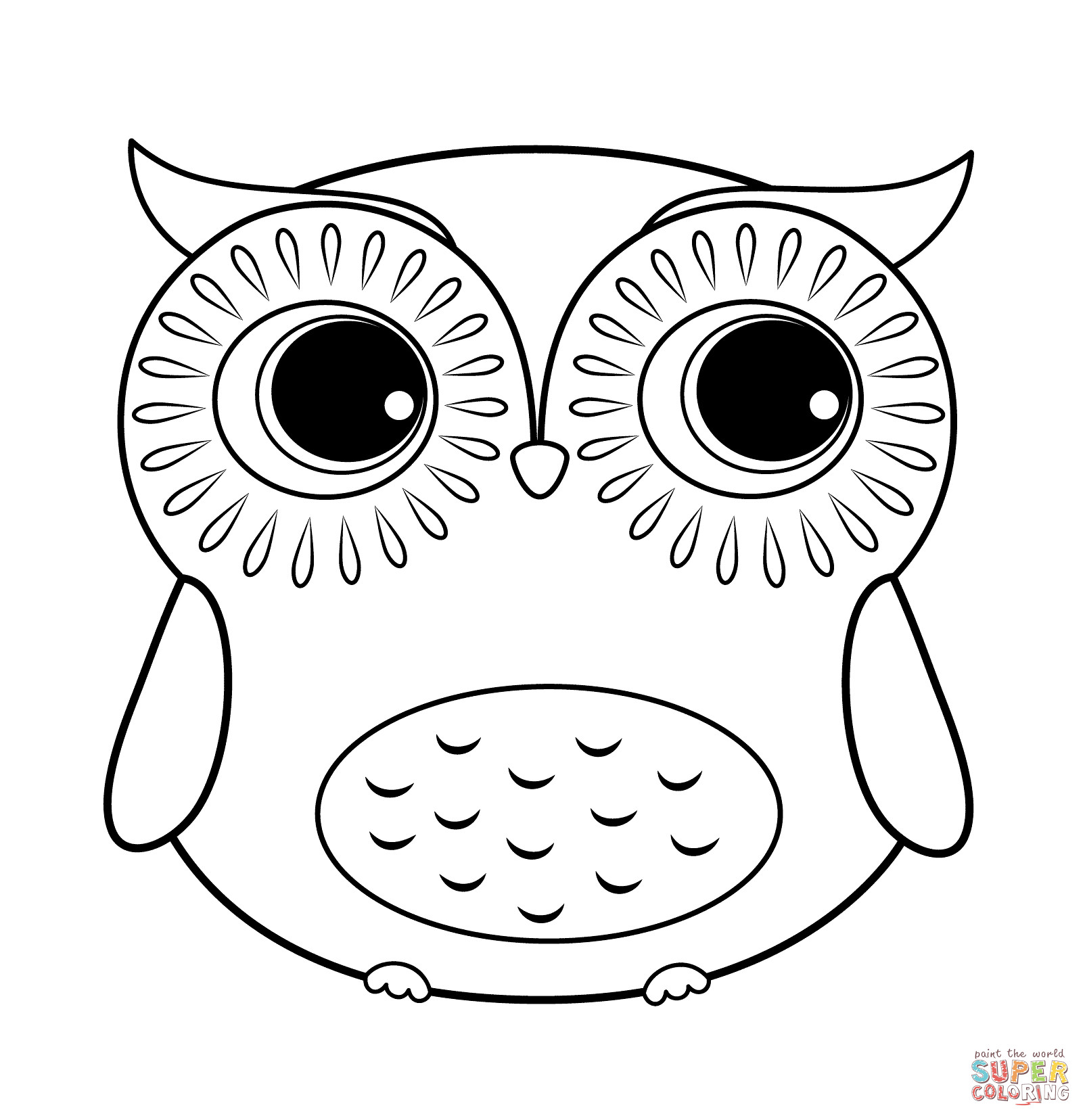 Free Printable Owl Coloring Pages
 Cartoon Owl coloring page