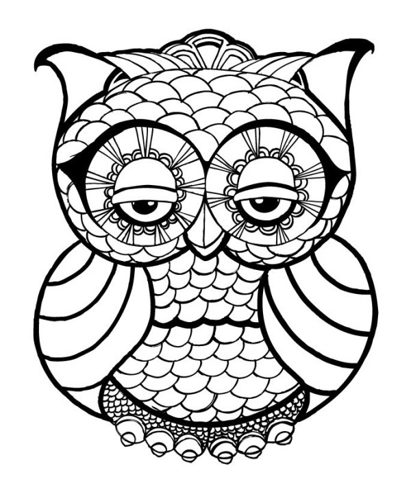 Free Printable Owl Coloring Pages
 10 Difficult Owl Coloring Page For Adults