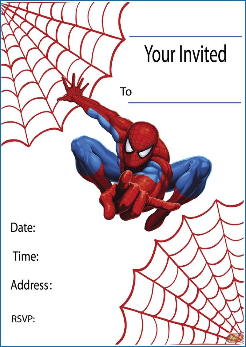 Free Printable Spiderman Birthday Invitations
 Impress your guests with these Spiderman birthday invitations