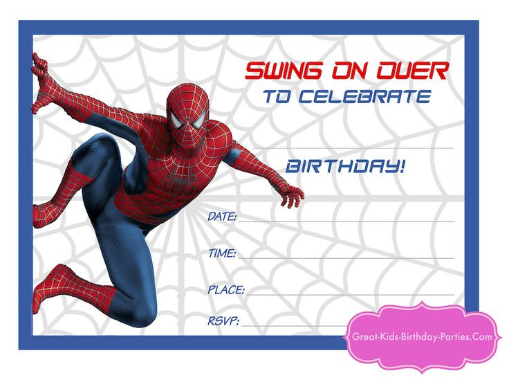 Free Printable Spiderman Birthday Invitations
 311 best Superhero Party images on Pinterest