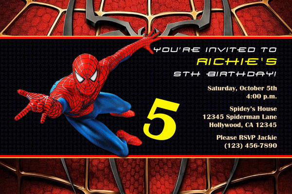 Free Printable Spiderman Birthday Invitations
 Spiderman Invitations Birthday Party Invites