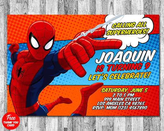 Free Printable Spiderman Birthday Invitations
 SPIDERMAN INVITATION Spiderman Birthday Invitation Free