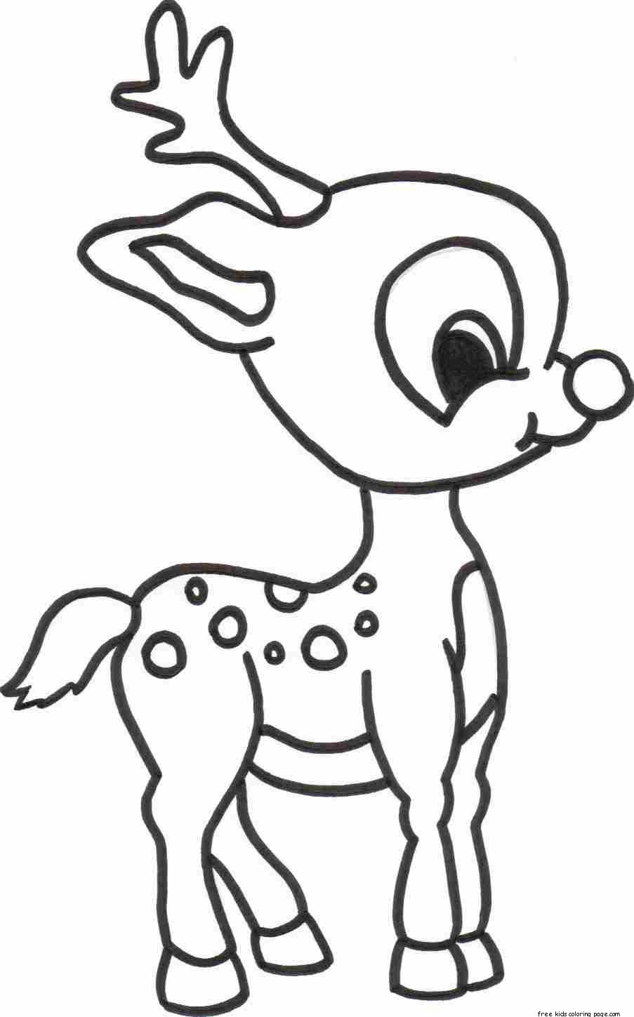 Free Printable Toddler Coloring Pages
 Christmas Baby Reindeer Printable Coloring pages for