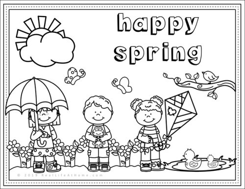 Free Spring Coloring Pages For Kids
 Happy Spring Free Spring Coloring Page Printable for Kids