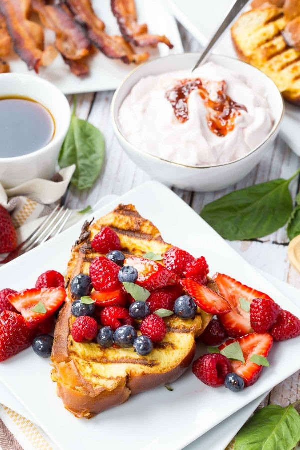 French Brunch Recipes
 Grilled French Toast Stuffed with Strawberry Basil Cream