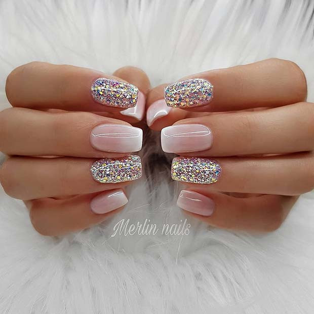 French Ombre Nails With Glitter
 23 Best Gel Nail Designs to Copy in 2019